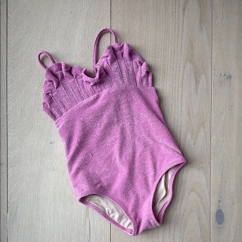 Shade Critters 4T Sparkly Pink Kids One Piece Swimsuit